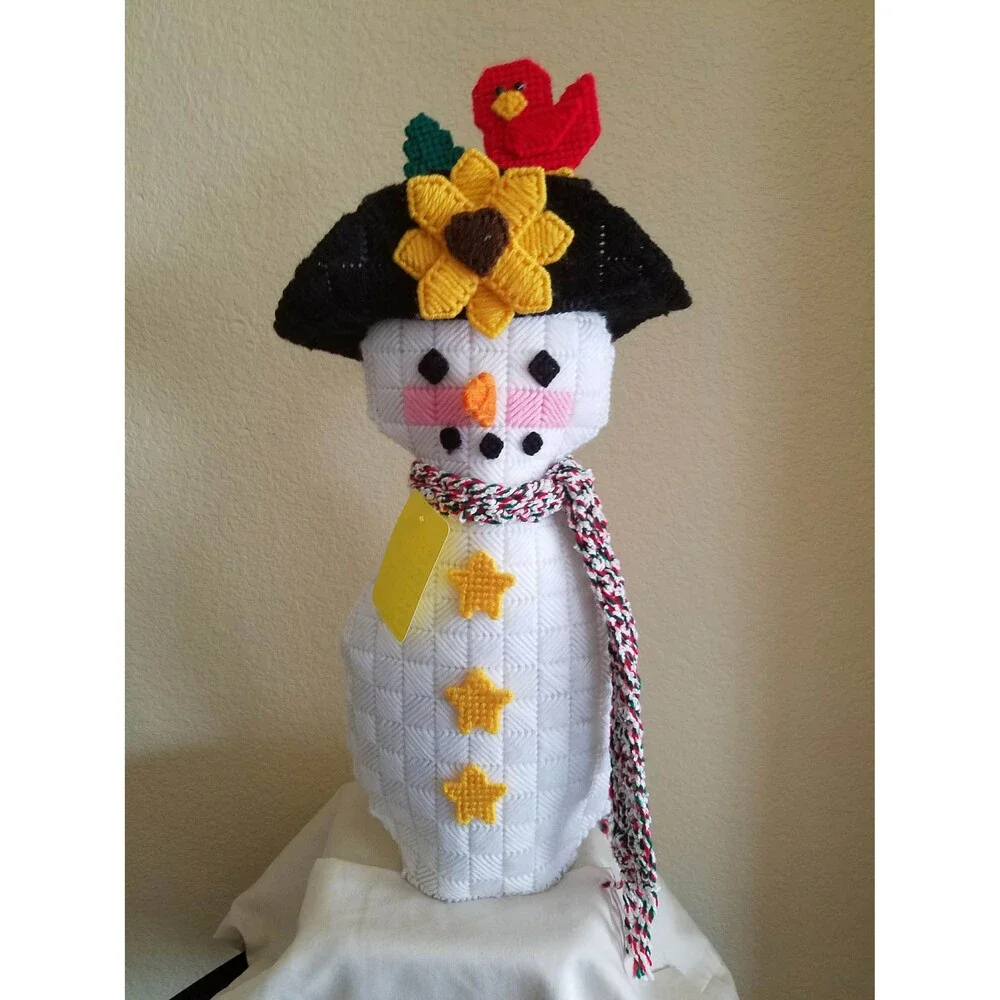 Snowman with Cardinal Buddy Table Decoration